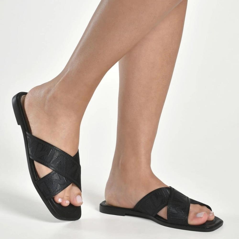 Rasteirinha Via Marte Feminino 292-003 Preto Preto 2