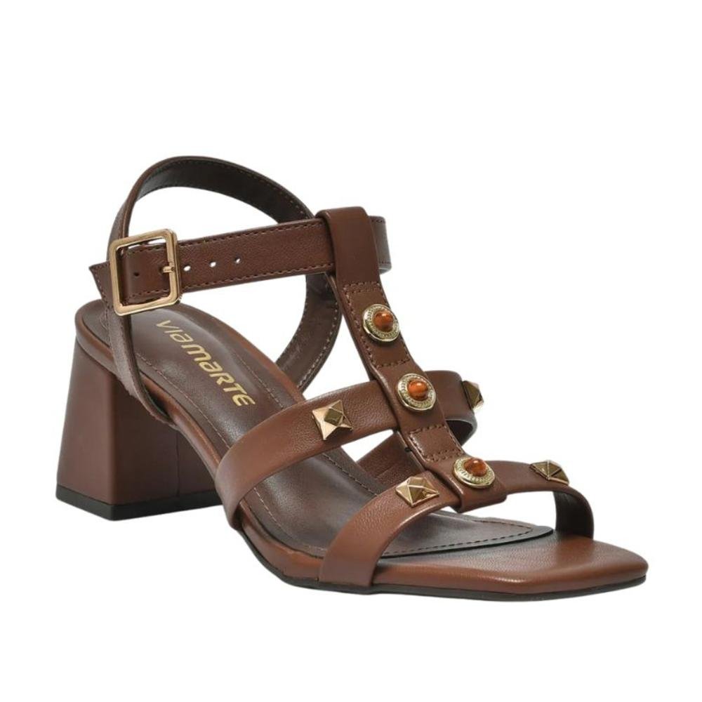 Sandália Feminina Via Marte Salto Bloco 171-035 Marrom Marrom 3