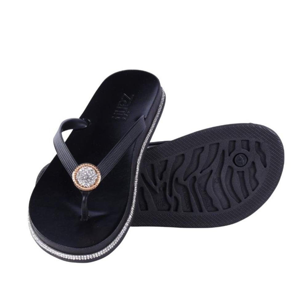 Chinelo Feminino Zariff Pr161 Preto Preto 4