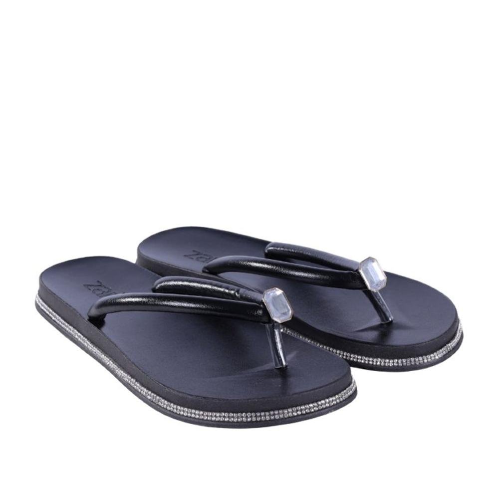 Chinelo Feminino Zariff Pr162 Preto Preto 4