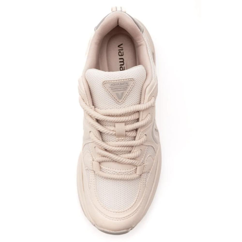 Tênis Via Marte Feminino Casual 322-001 Marfim/Prata Bege 2