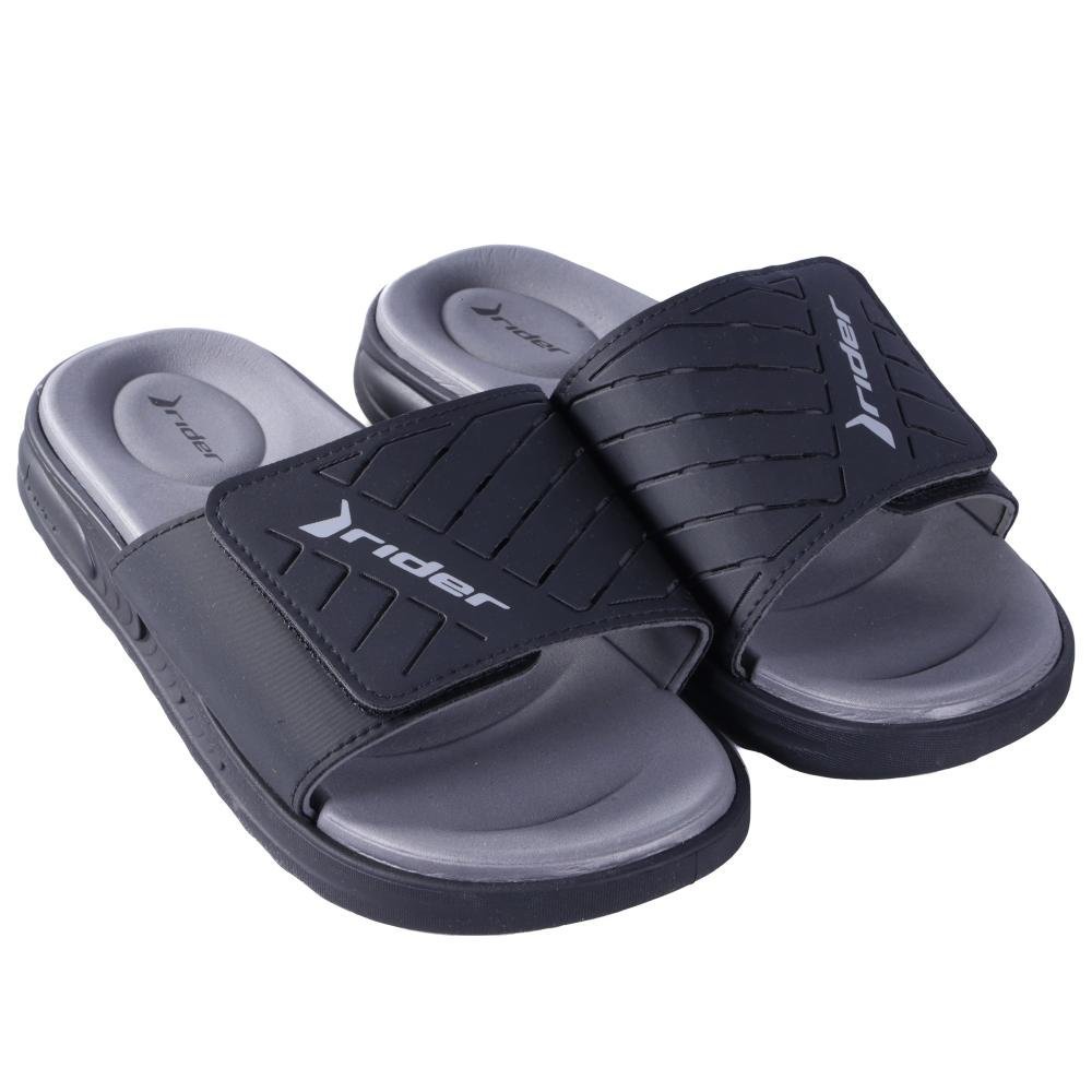 Chinelo Masculino Rider Slide Grendene 12529 Preto/Cinza Preto 3