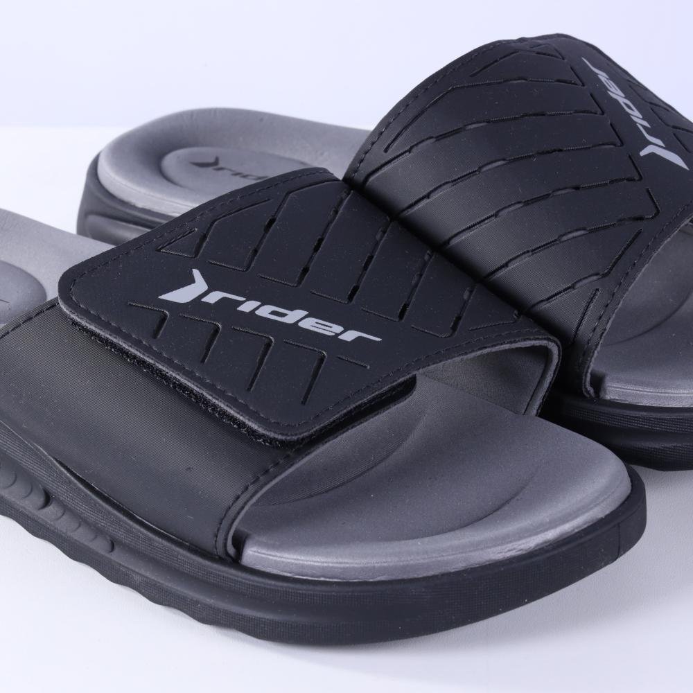 Chinelo Masculino Rider Slide Grendene 12529 Preto/Cinza Preto 5