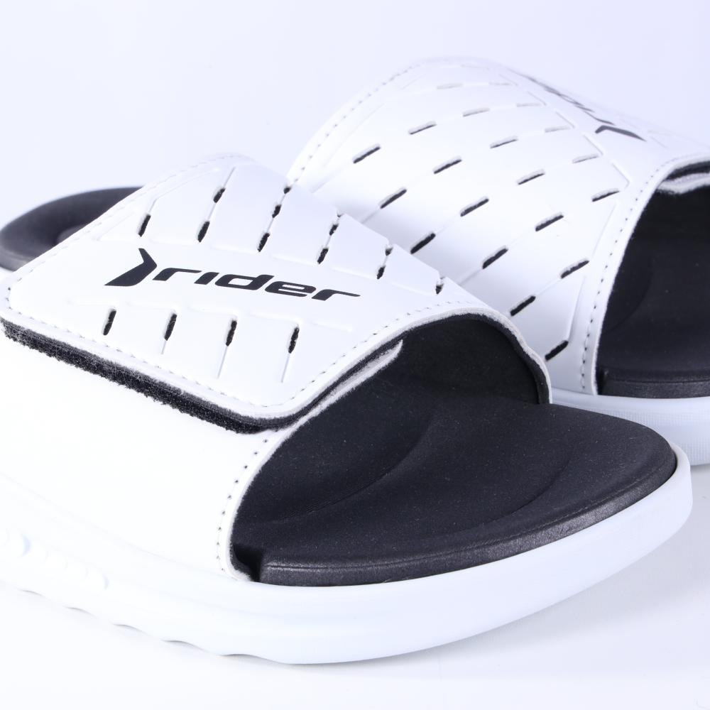 Chinelo Masculino Rider Slide Grendene 12529 Branco/Preto Branco 4