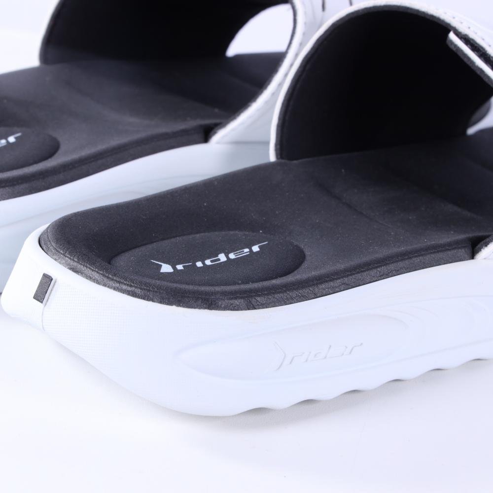 Chinelo Masculino Rider Slide Grendene 12529 Branco/Preto Branco 5