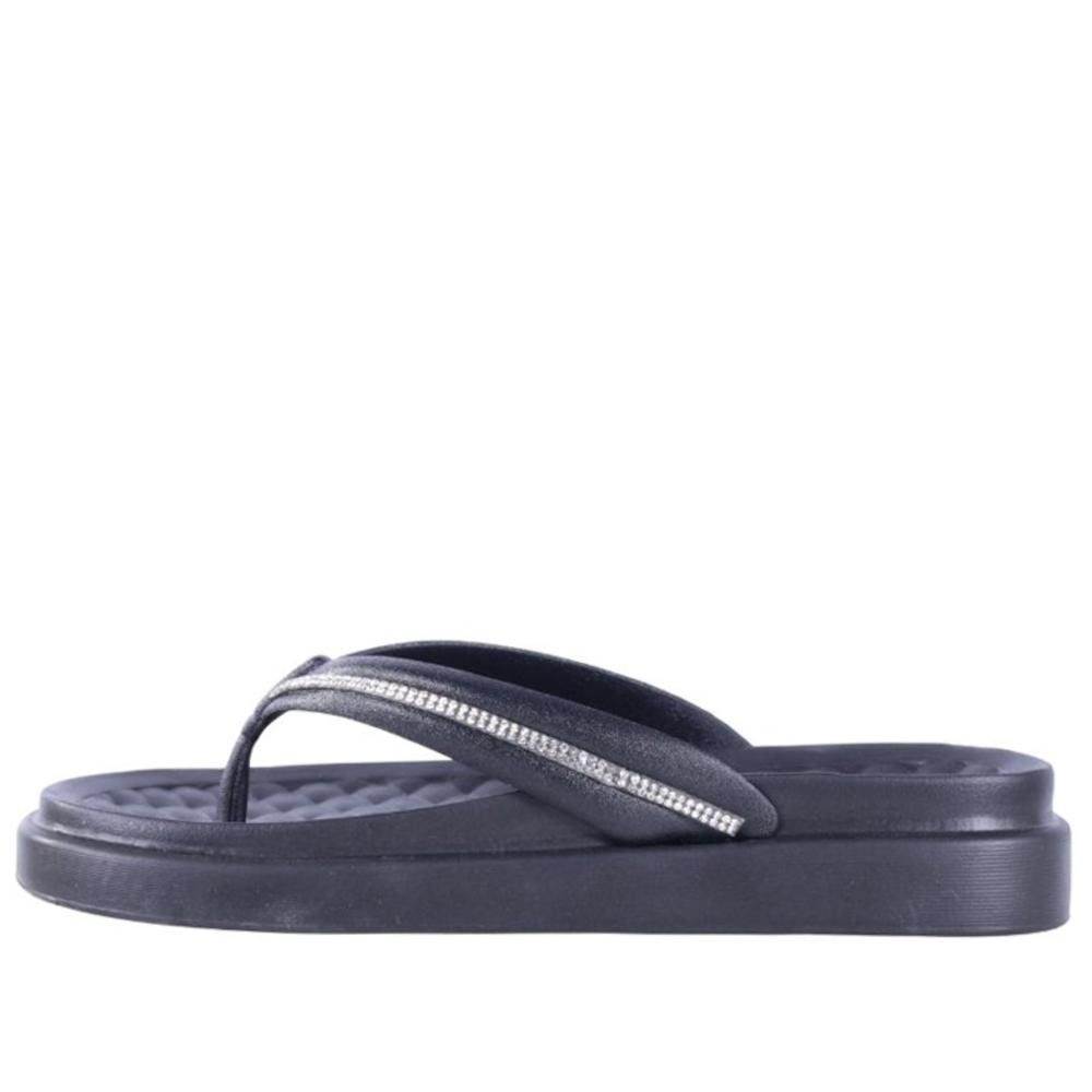 Chinelo Feminino Moleca com Aplicações de Brilho 5554,101 Preto Preto 6