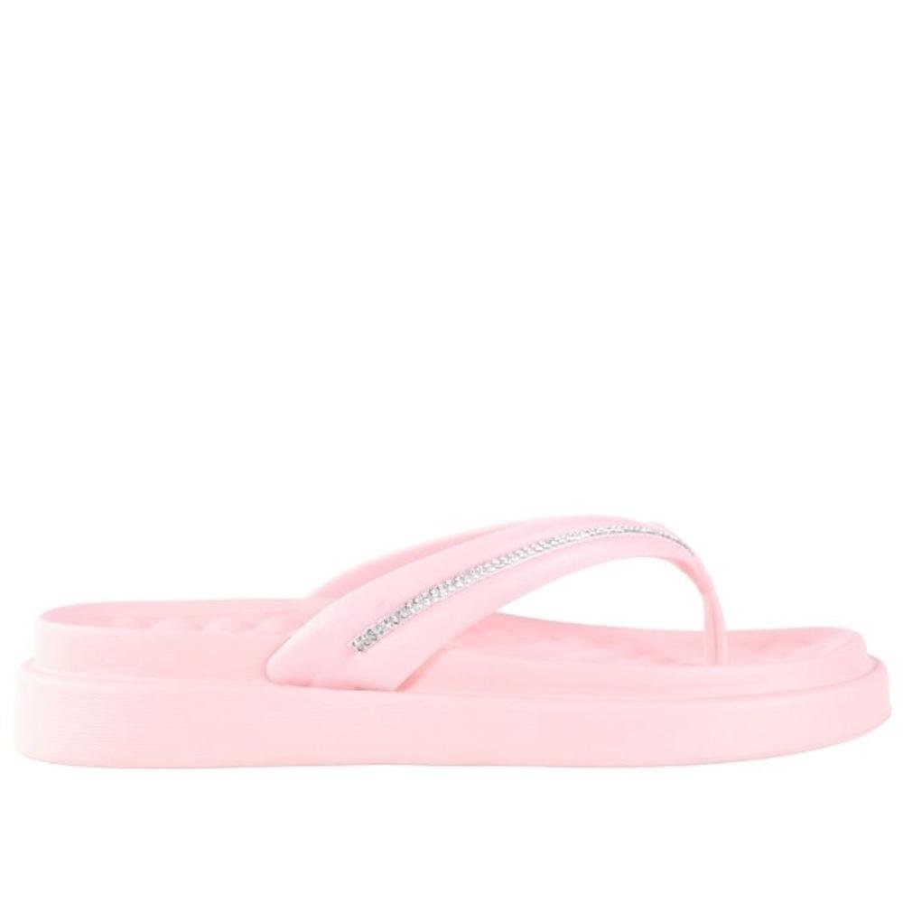 Chinelo Feminino Moleca com Aplicações de Brilho 5554,101 Salmao