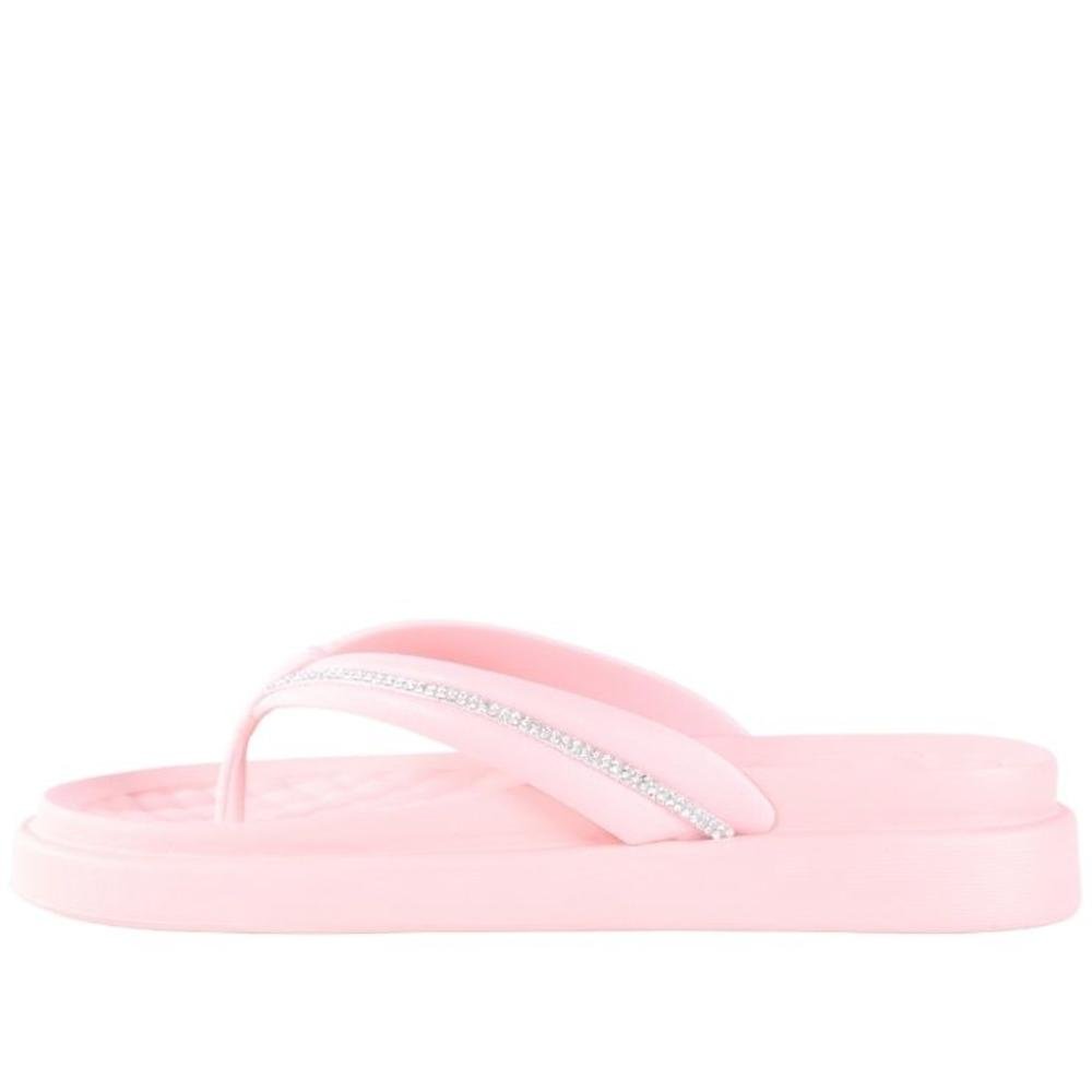 Chinelo Feminino Moleca com Aplicações de Brilho 5554,101 Salmao Rosa 4