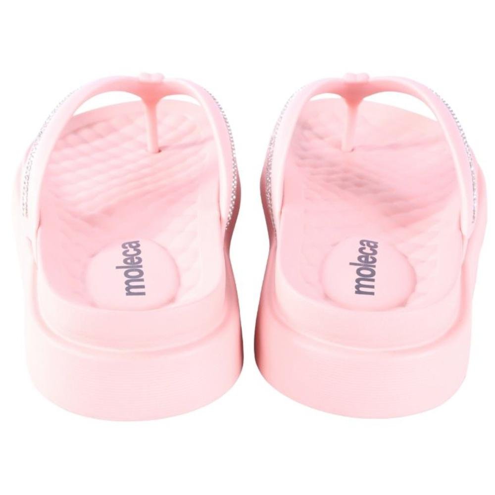 Chinelo Feminino Moleca com Aplicações de Brilho 5554,101 Salmao Rosa 6