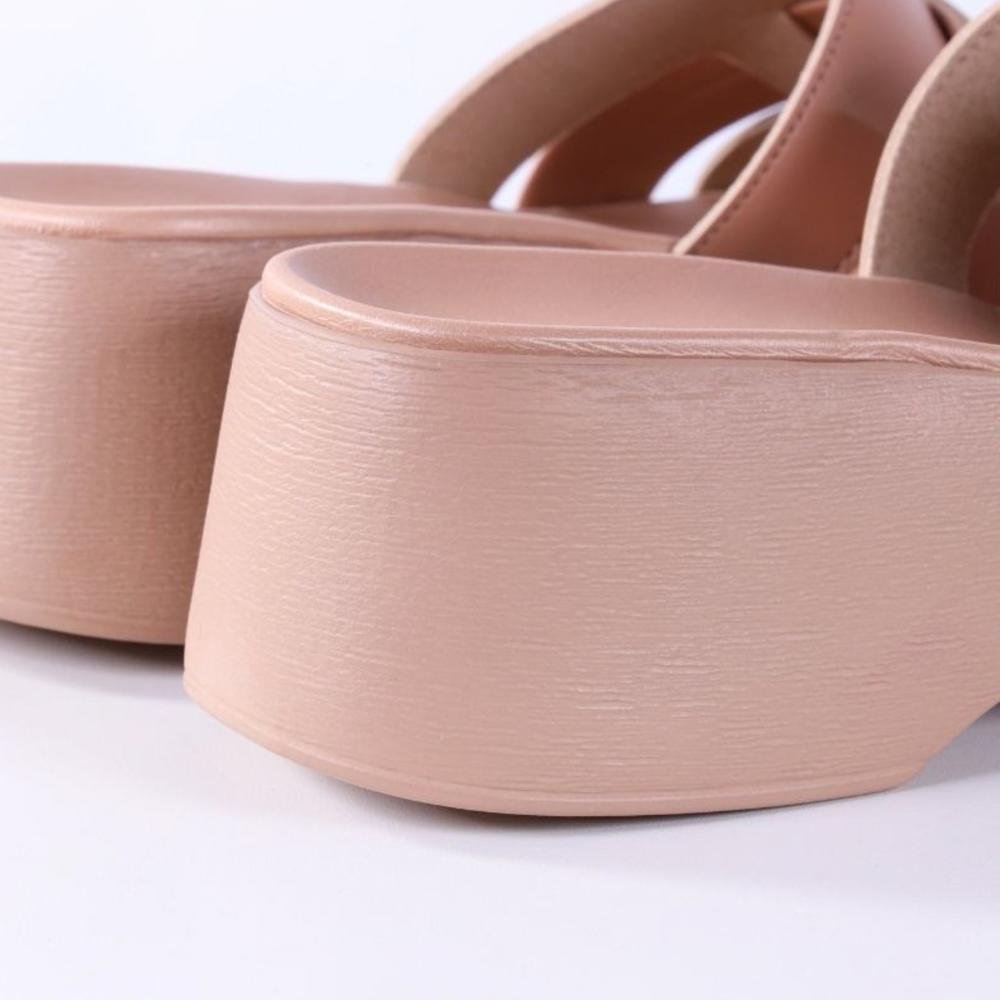 Tamanco Anabela Feminino Moleca 5503,119 Nude Rosa 4