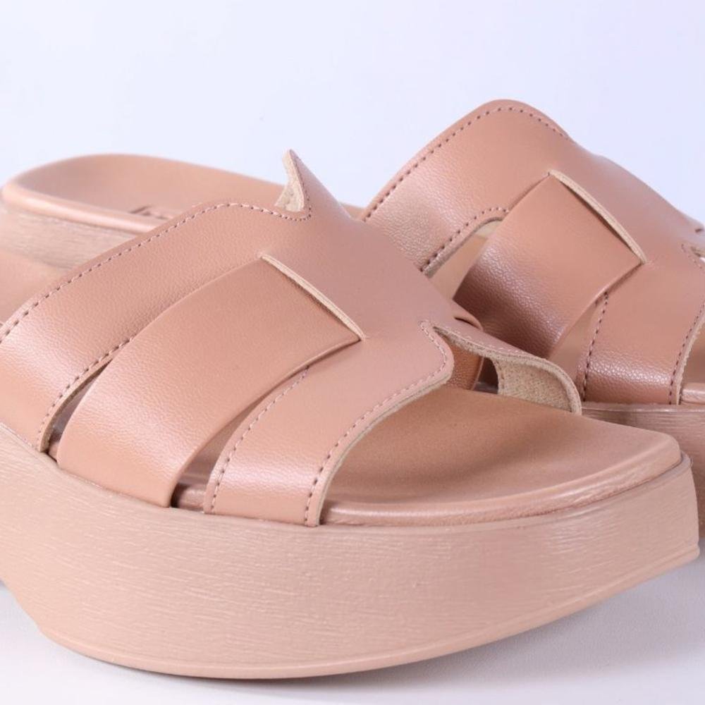 Tamanco Anabela Feminino Moleca 5503,119 Nude Rosa 5
