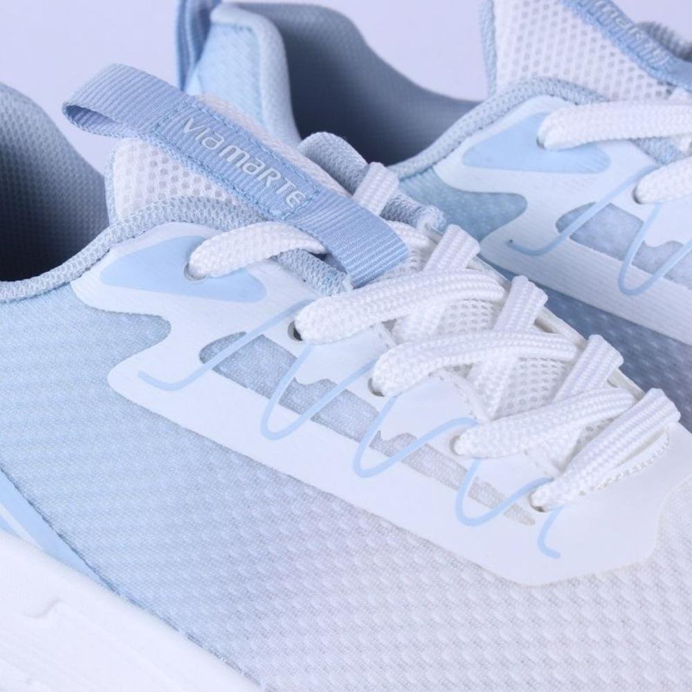 Tênis Running Via Marte Feminino 323-001 Branco/Azul Branco 2