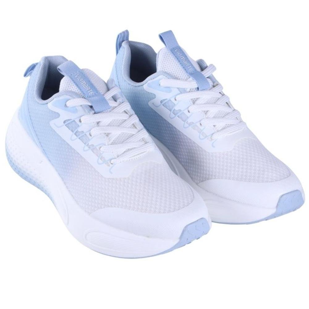 Tênis Running Via Marte Feminino 323-001 Branco/Azul Branco 5