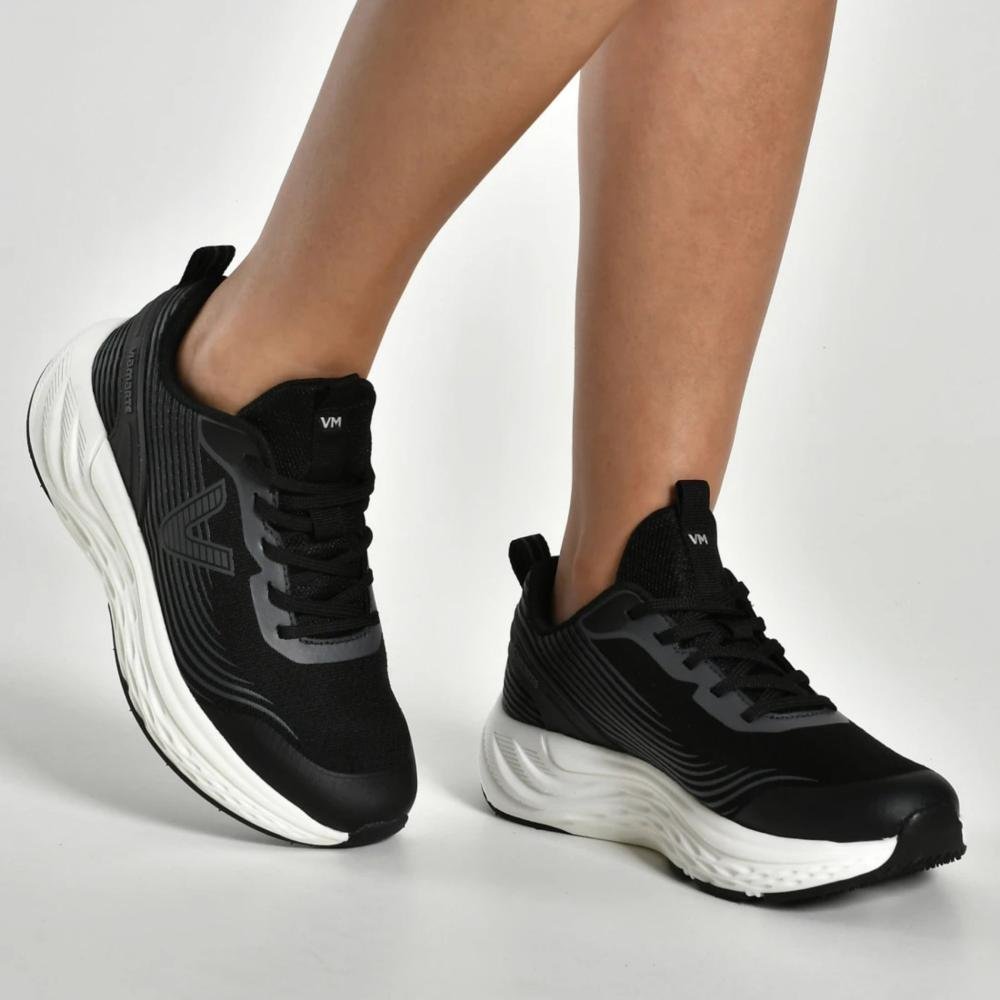 Tênis Running Via Marte Feminino 324-001 Preto Cinza 8