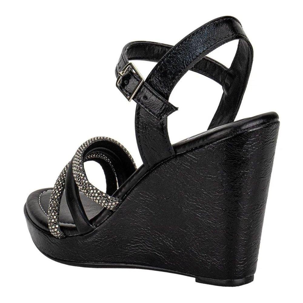 Sandália Anabela Feminina Moleca 5411,1505 Preto Preto 3
