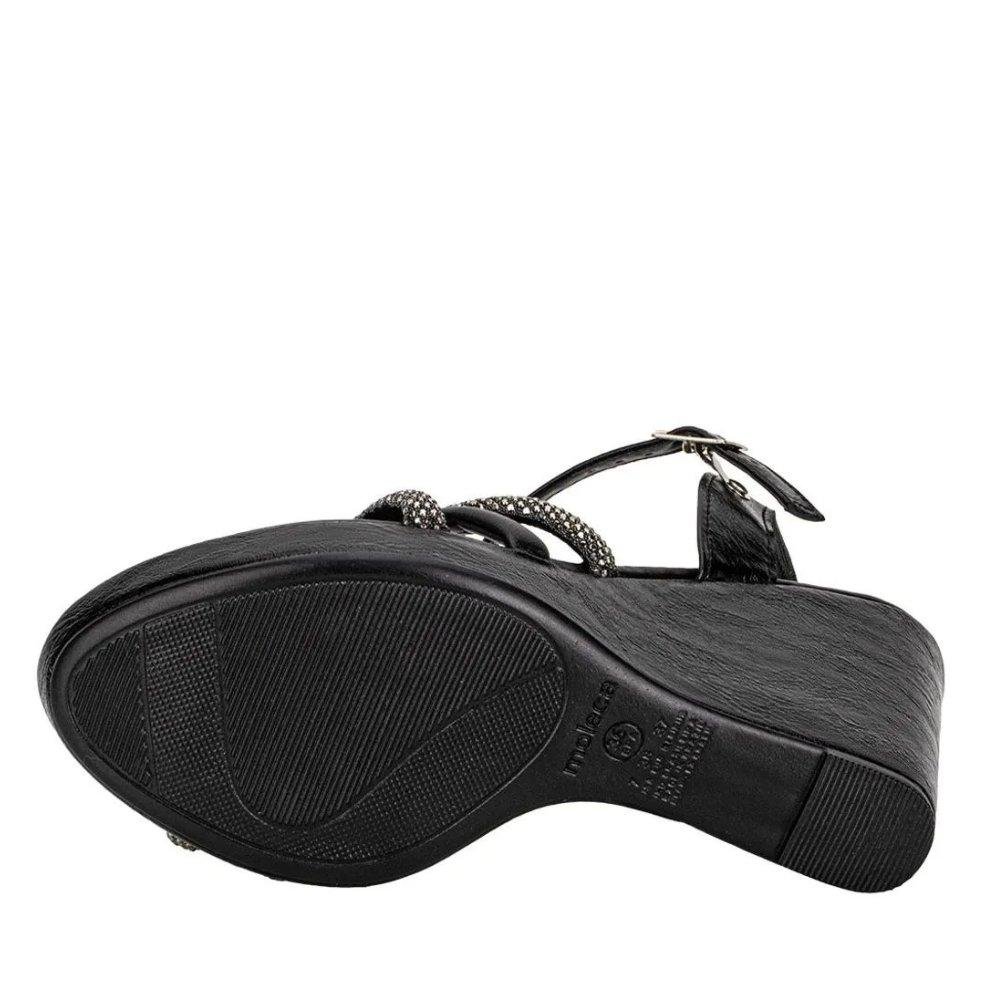 Sandália Anabela Feminina Moleca 5411,1505 Preto Preto 5