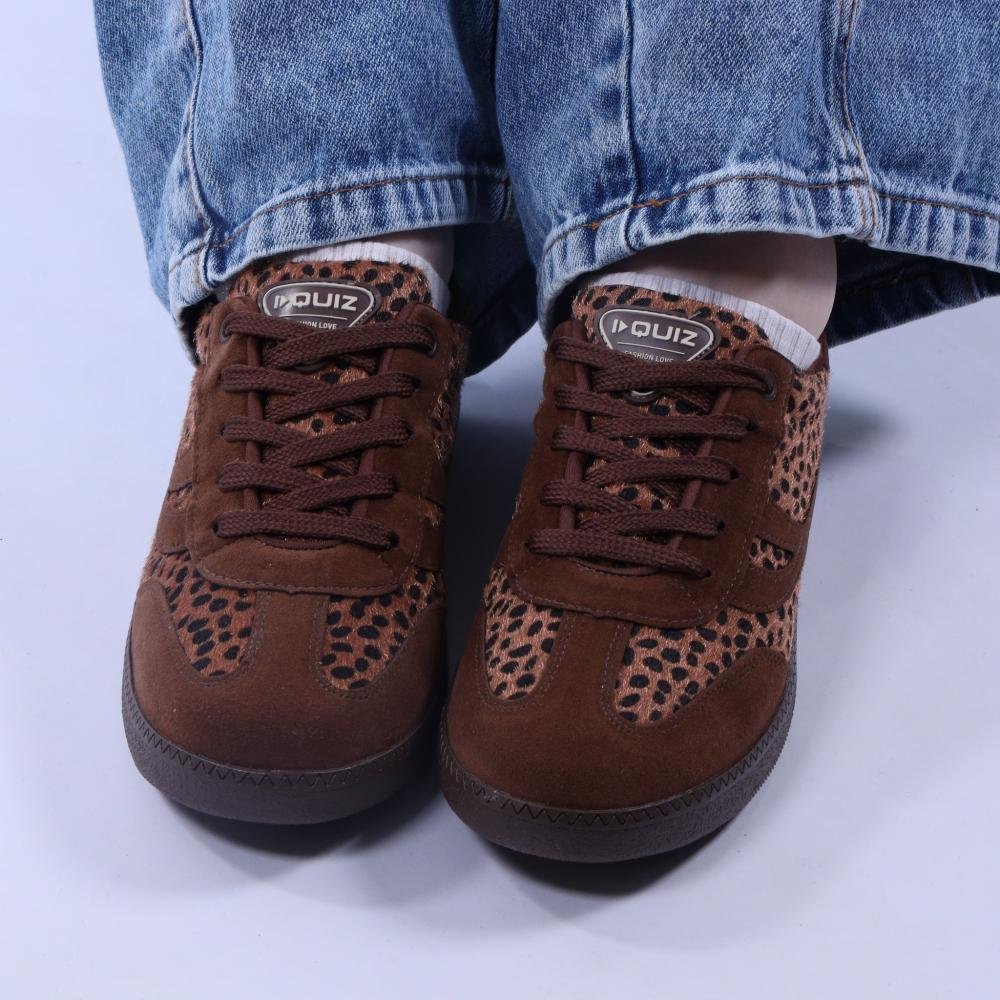 Tênis Feminino Quiz 69-1739 Leopardo Marrom 9