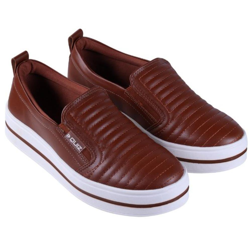 Tênis Feminino Slip-On Quiz 65-1791 Terracota Marrom 3
