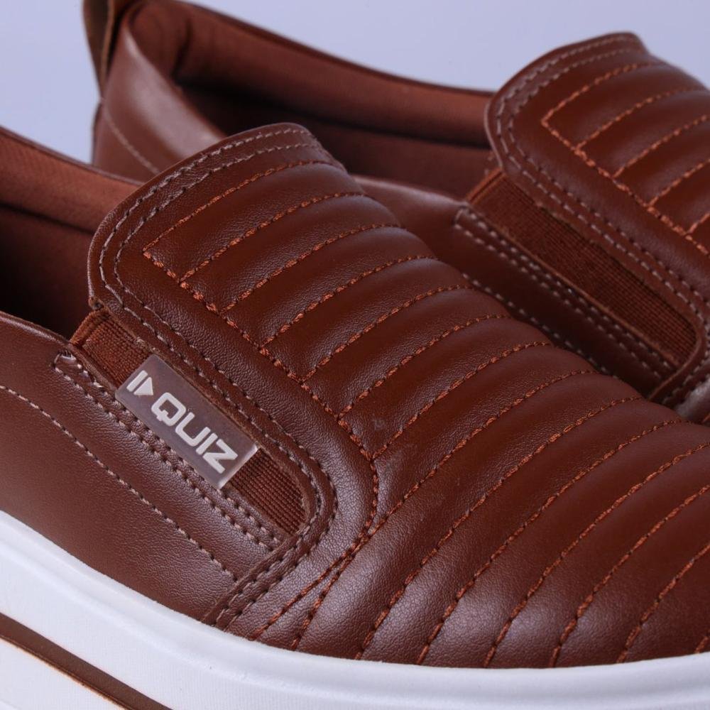 Tênis Feminino Slip-On Quiz 65-1791 Terracota Marrom 4
