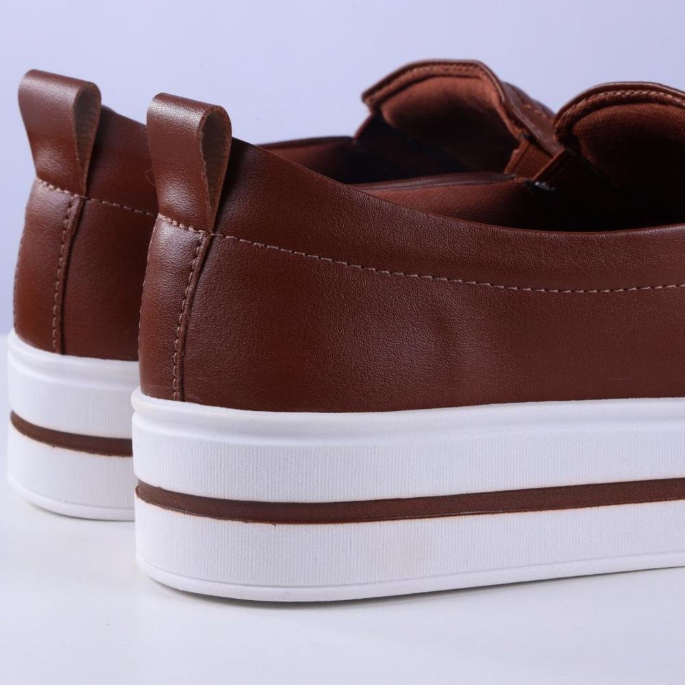 Tênis Feminino Slip-On Quiz 65-1791 Terracota Marrom 5