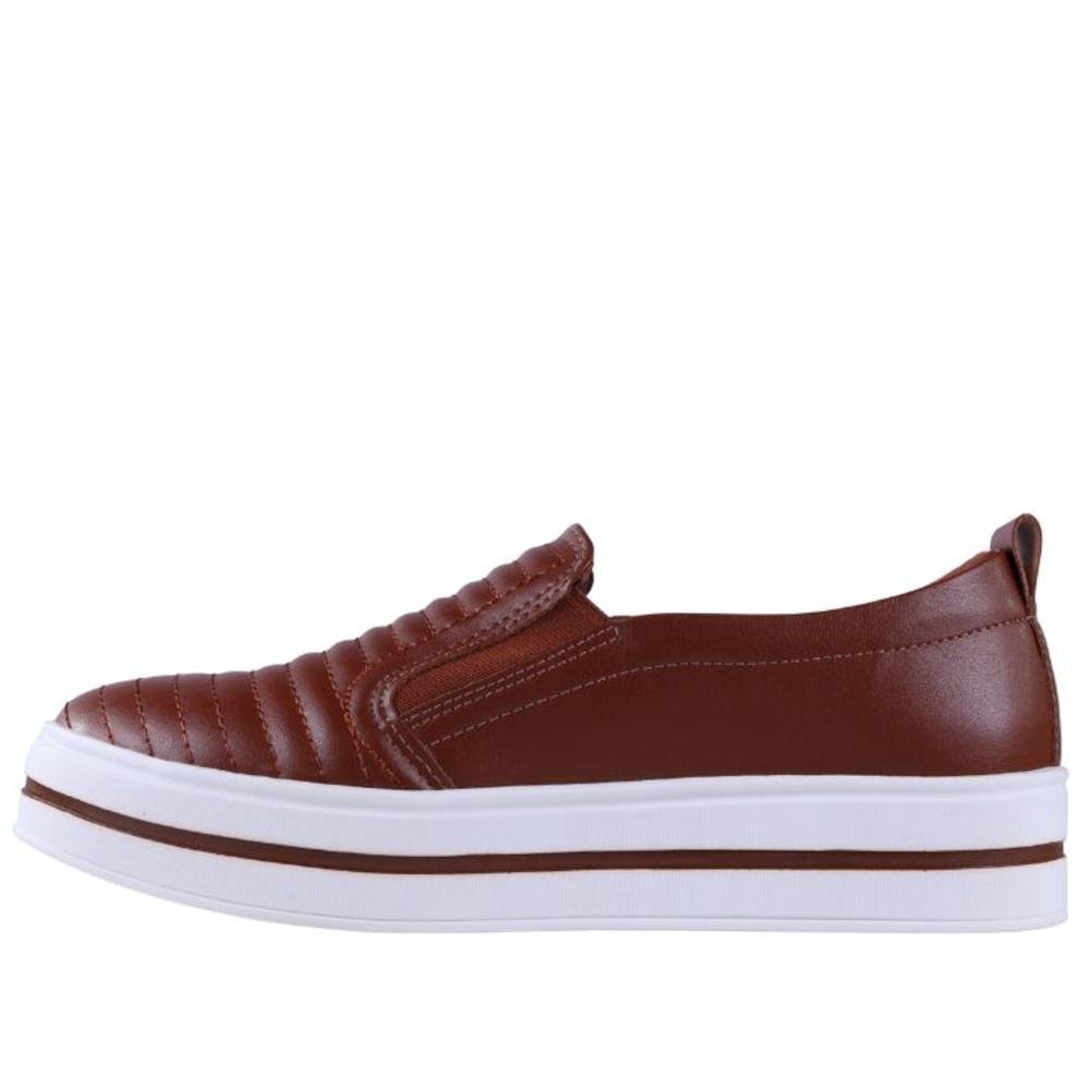 Tênis Feminino Slip-On Quiz 65-1791 Terracota Marrom 7