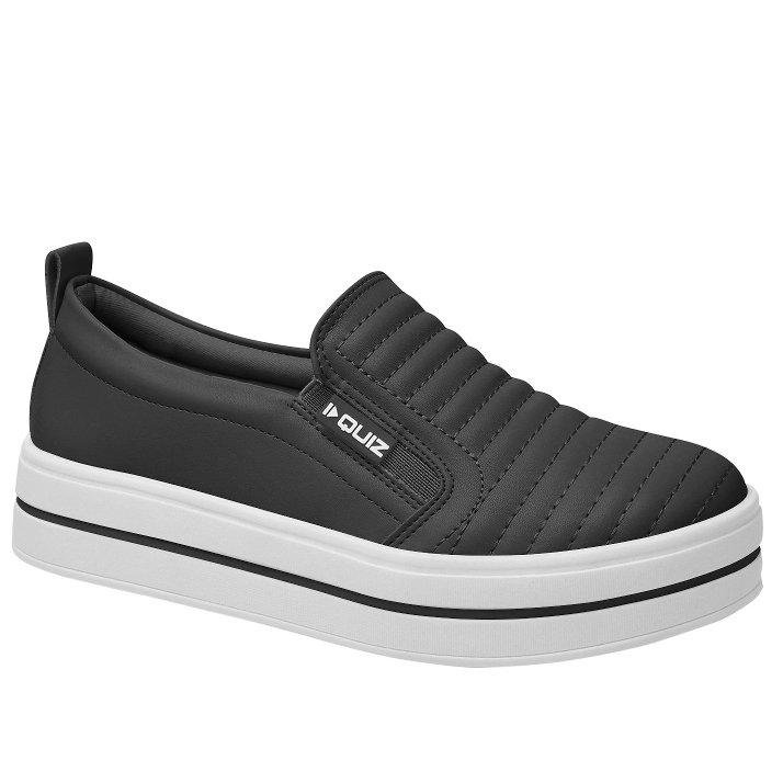 Tênis Feminino Slip-On Quiz 65-1791 Preto