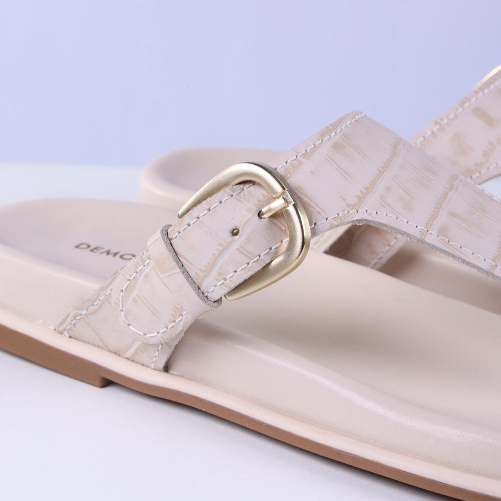 Sandália Rasteira Birk Democrata 659102 Neve Areia 3