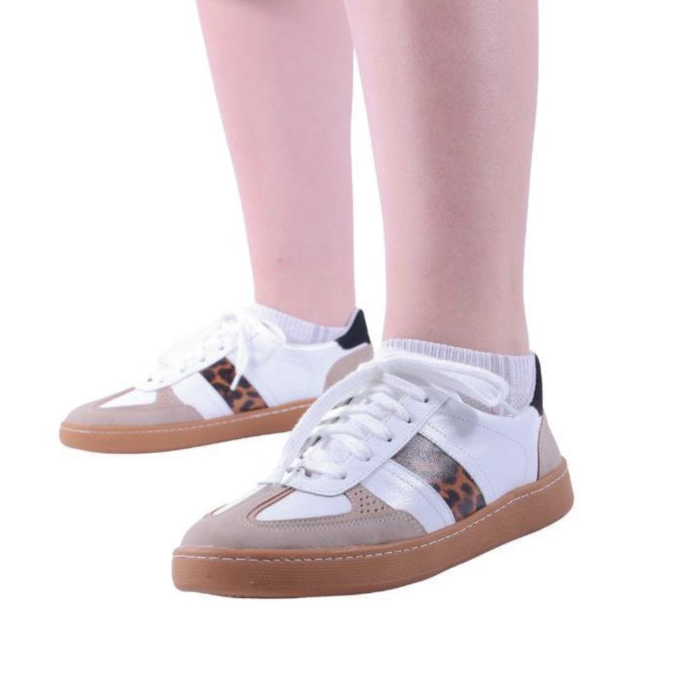 Tênis Zariff Feminino Casual 5272.11395 Branco/Onça Branco 2