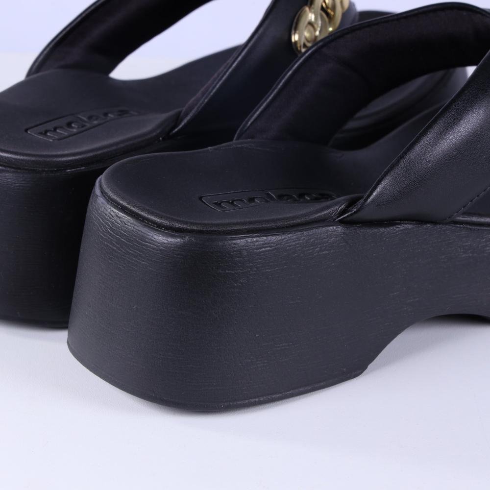 Tamanco Feminino Moleca Plataforma com Corrente 5503,117 Preto Preto 2