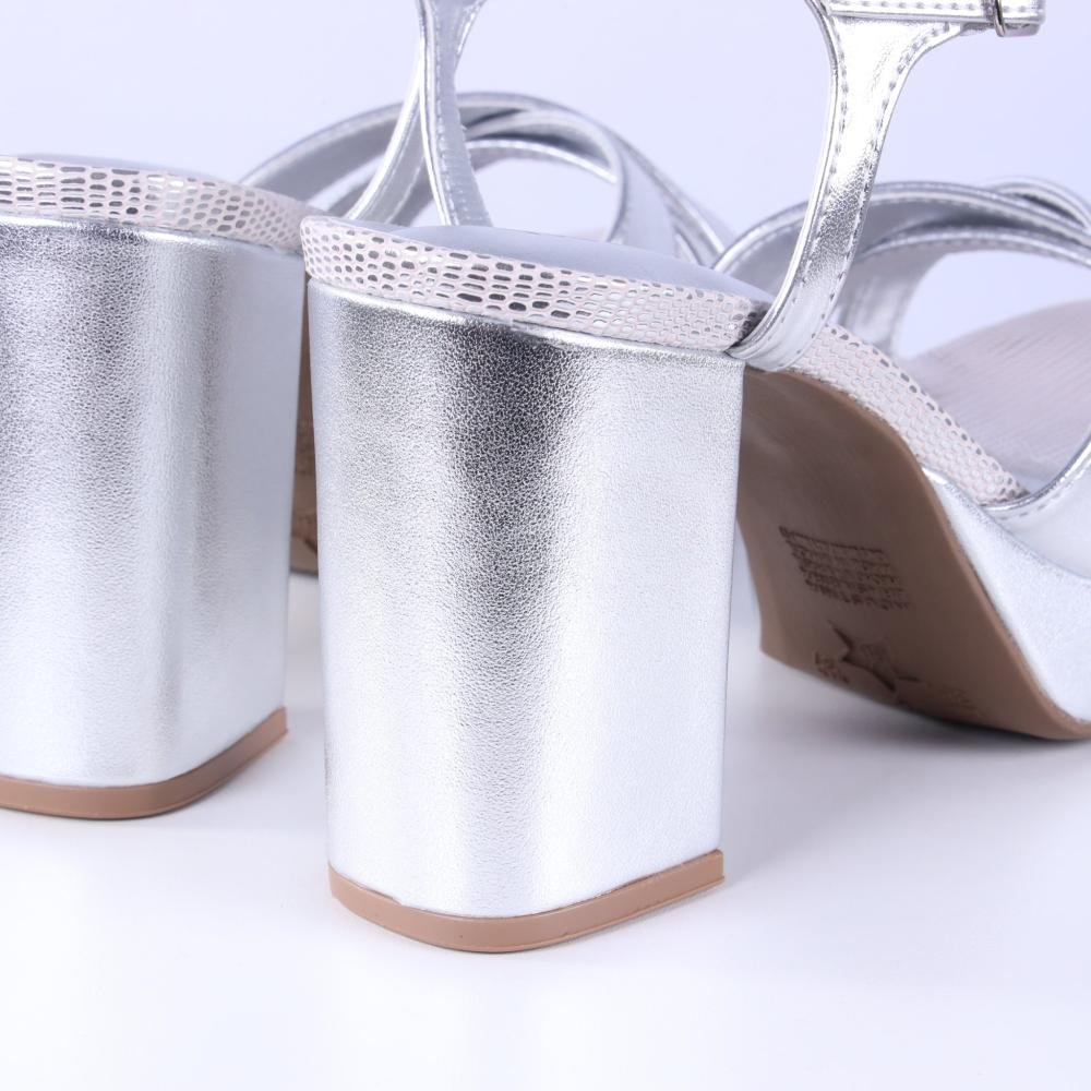 Sandália Feminina Via Marte 141-026 Prata Prata 2