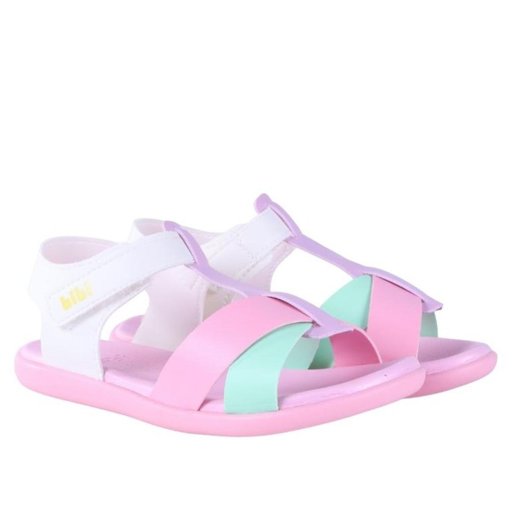 Sandália Infantil Feminina Bibi 118819 Branco/Rosa Rosa 2