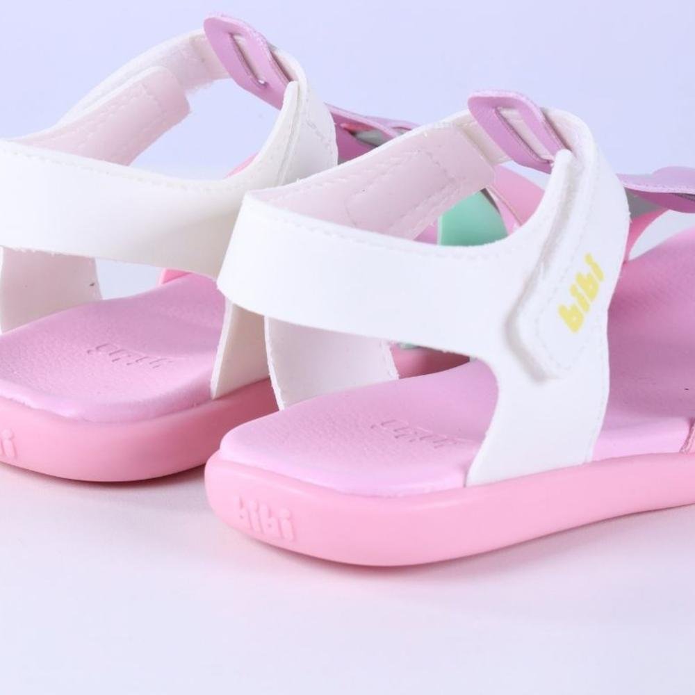 Sandália Infantil Feminina Bibi 118819 Branco/Rosa Rosa 3