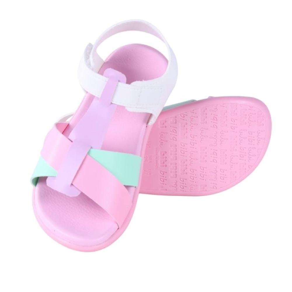 Sandália Infantil Feminina Bibi 118819 Branco/Rosa Rosa 5
