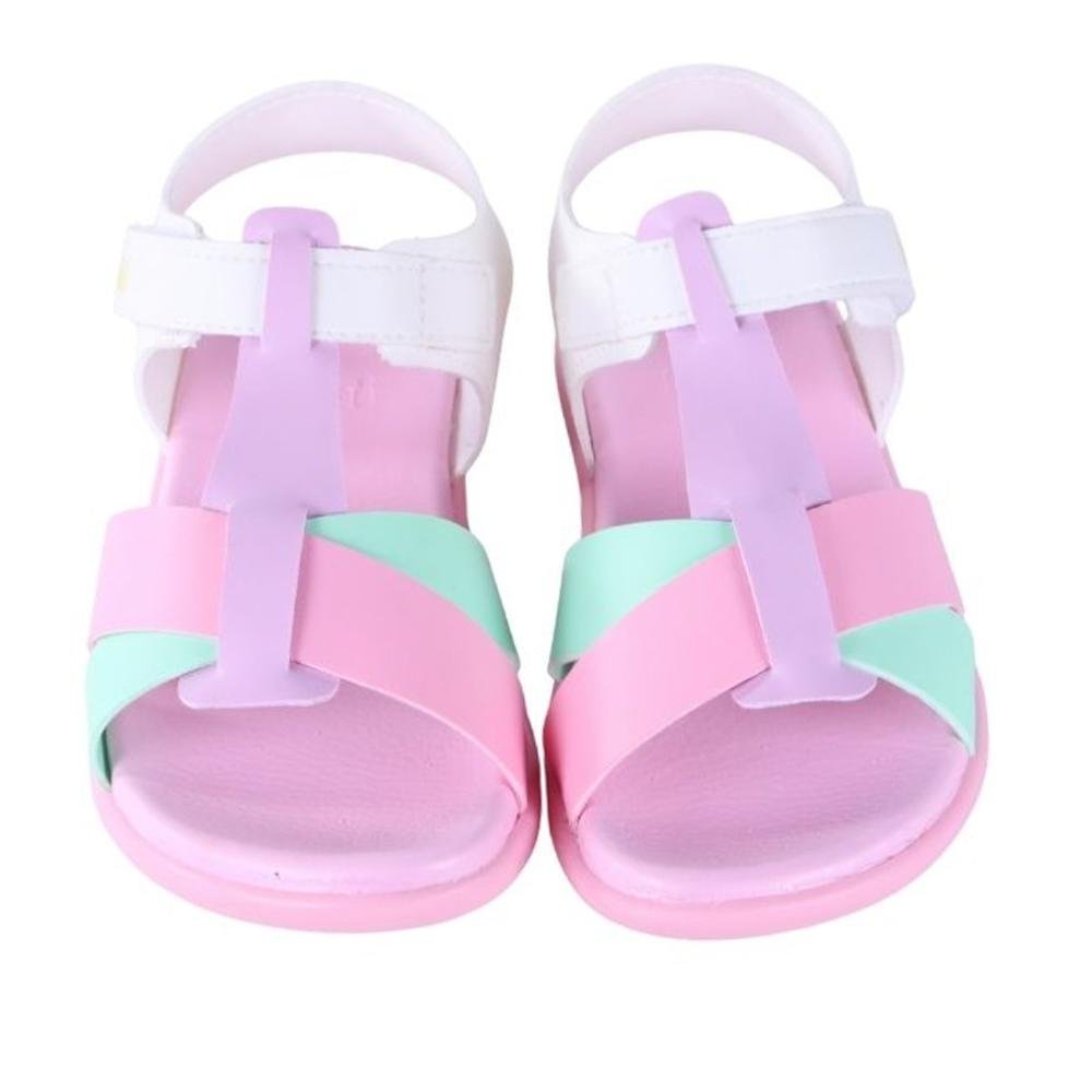 Sandália Infantil Feminina Bibi 118819 Branco/Rosa Rosa 6