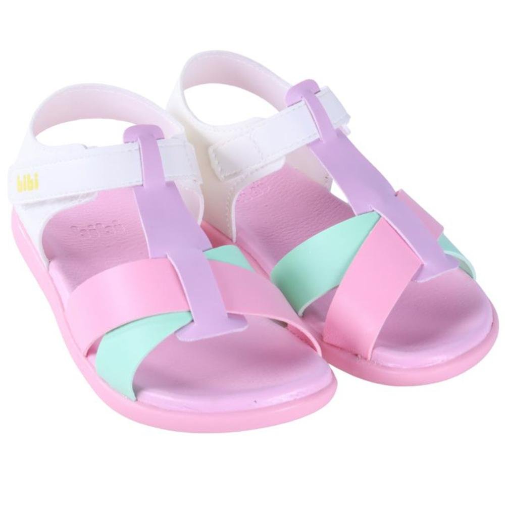 Sandália Infantil Feminina Bibi 118819 Branco/Rosa Rosa 8
