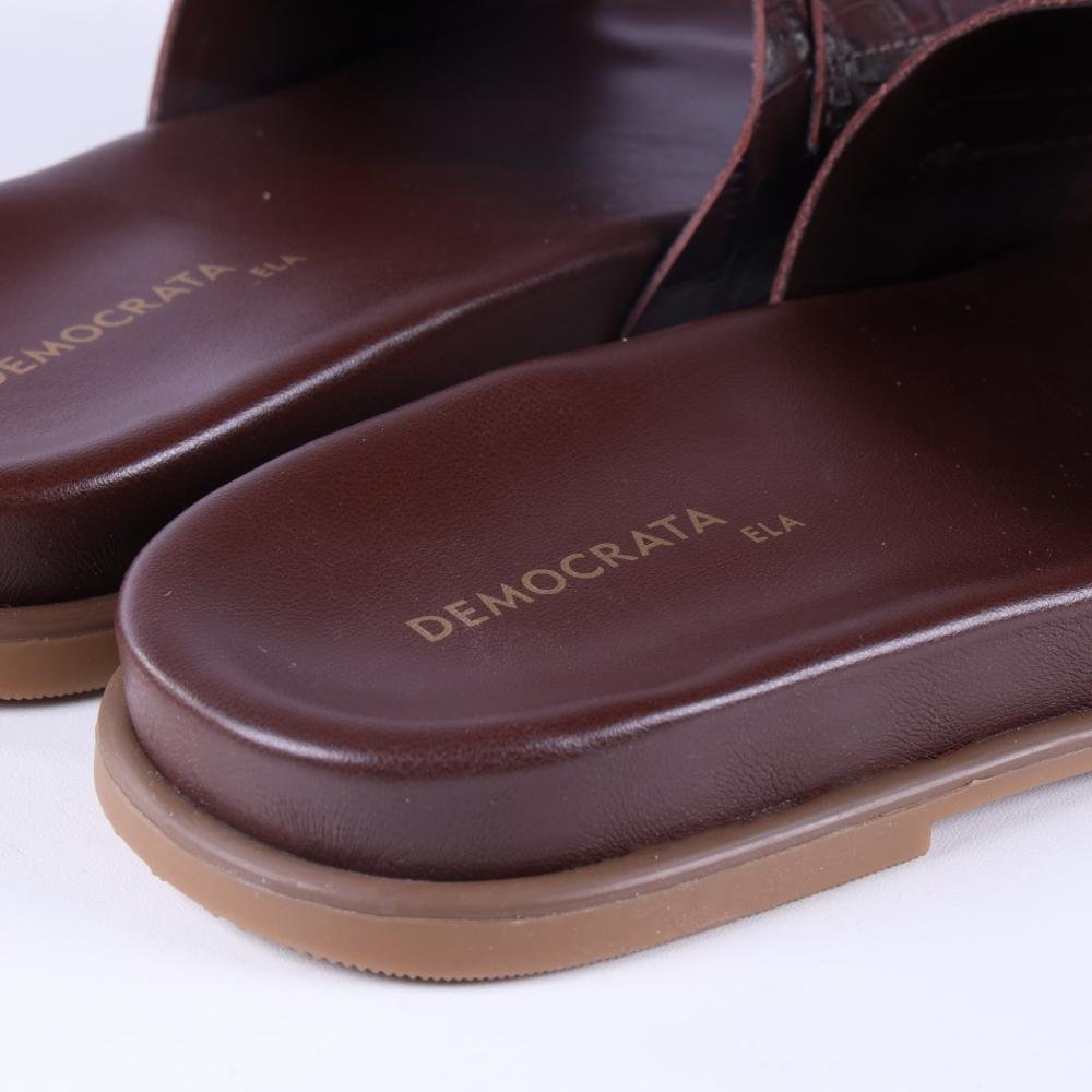 Papete Birk Feminina Democrata 659101 Pinhao Marrom 2