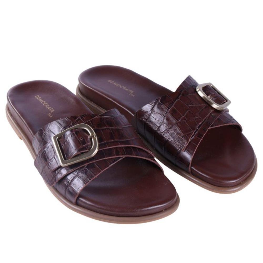 Papete Birk Feminina Democrata 659101 Pinhao Marrom 5