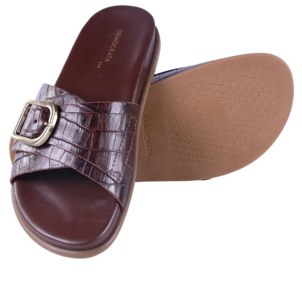 Papete Birk Feminina Democrata 659101 Pinhao Marrom 6