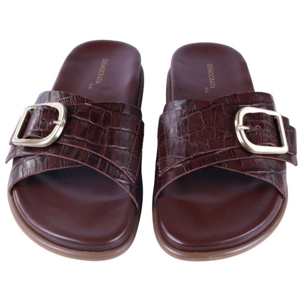 Papete Birk Feminina Democrata 659101 Pinhao Marrom 7