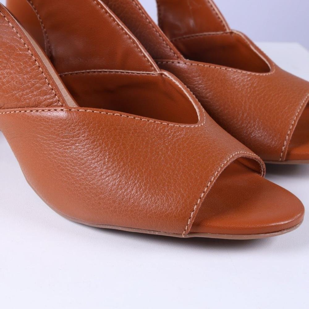 Sandália Feminina Bottero com Salto Bloco 372002 Caramelo Marrom 2