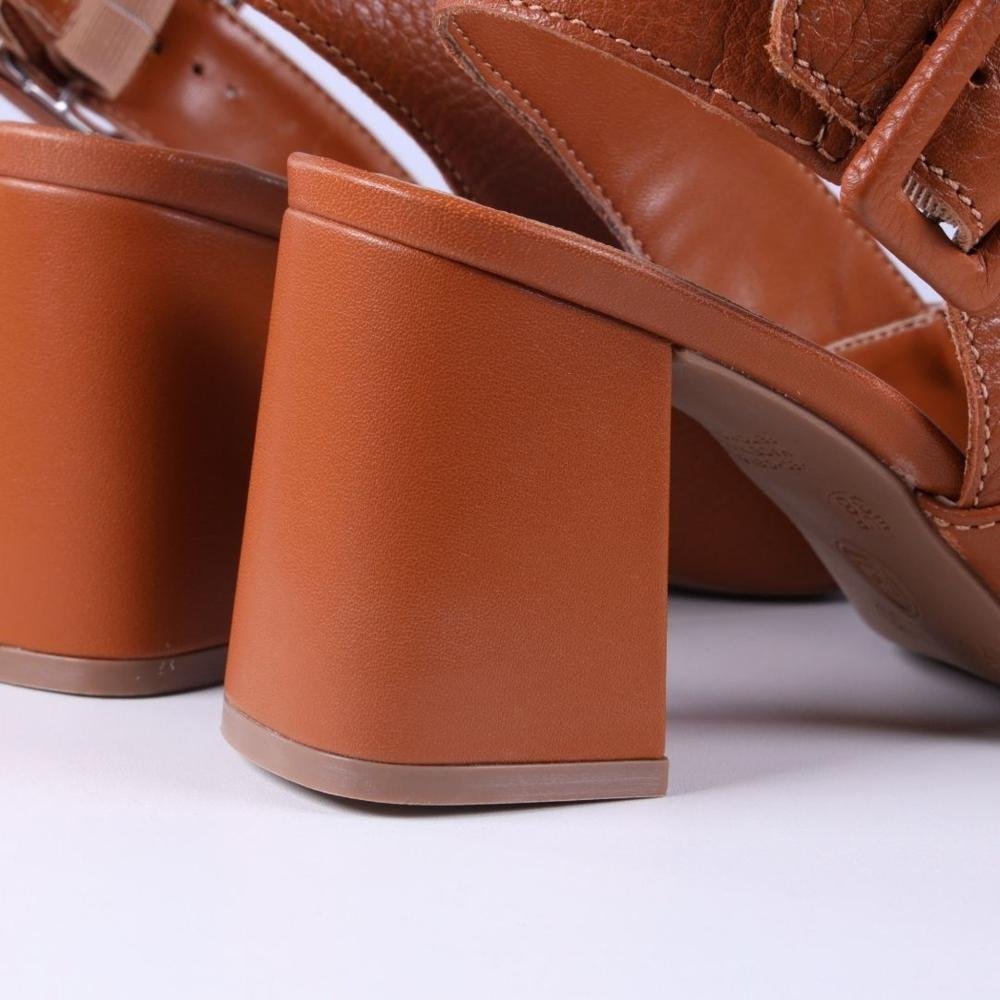 Sandália Feminina Bottero com Salto Bloco 372002 Caramelo Marrom 4