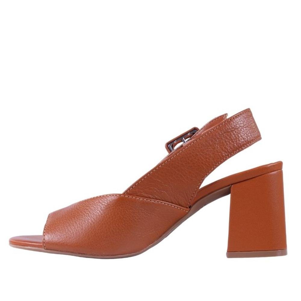 Sandália Feminina Bottero com Salto Bloco 372002 Caramelo Marrom 6