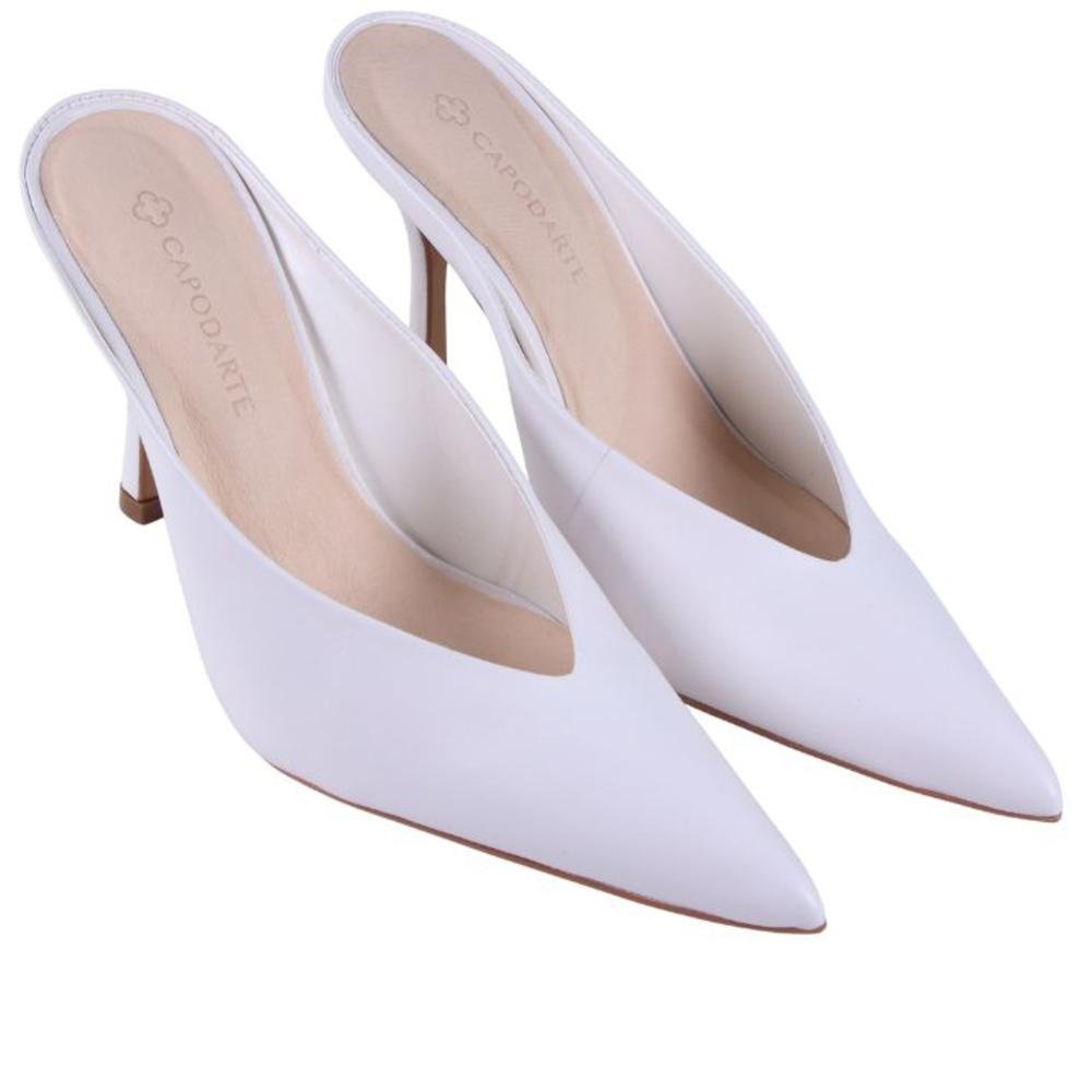 Mule Capodarte Feminino Salto Fino 4019263 Branco Branco 3