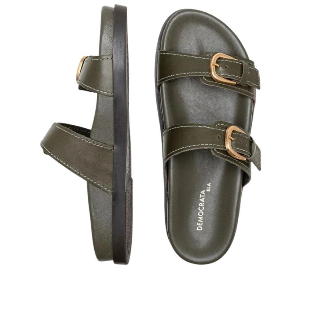 Papete Birk Democrata Feminina 633101 Oliva Verde 4