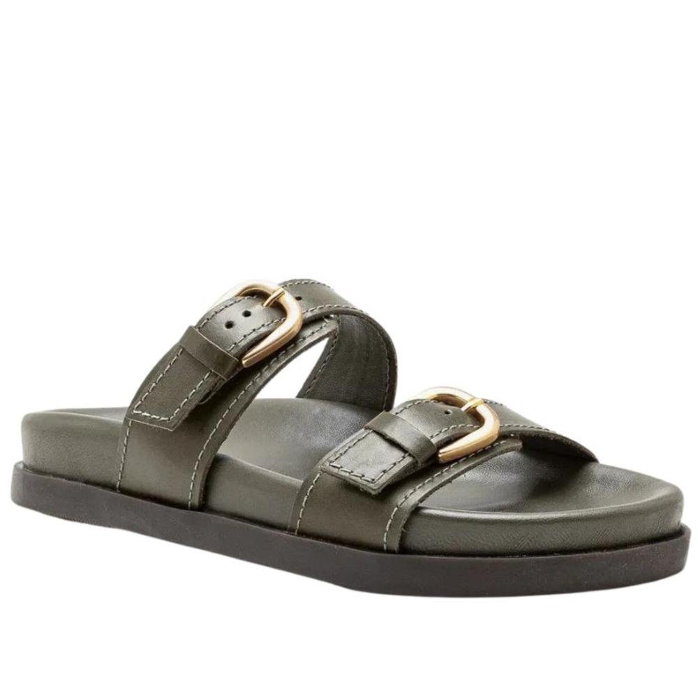 Papete Birk Democrata Feminina 633101 Oliva Verde 2