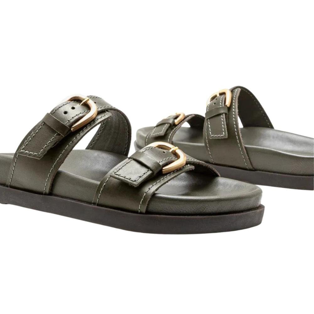 Papete Birk Democrata Feminina 633101 Oliva Verde 3