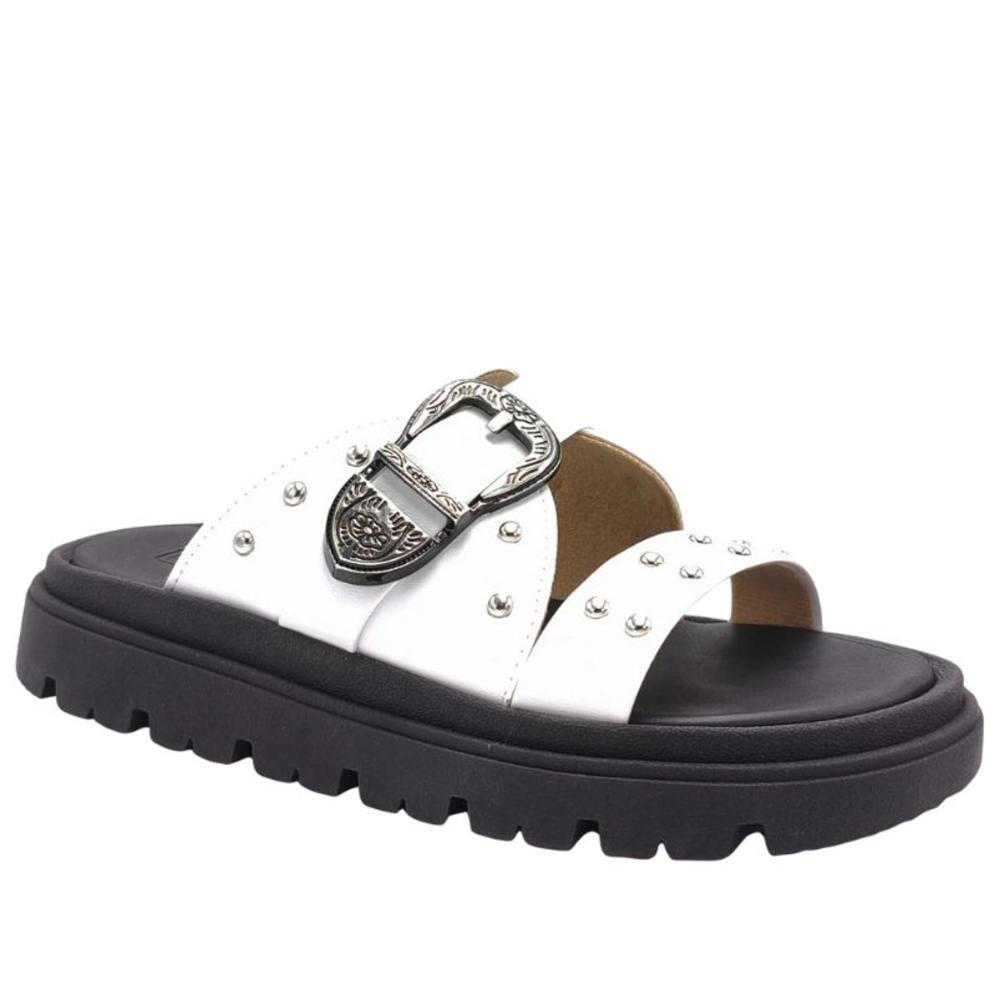 Papete Feminina Moleca 5504,103 Preto/Branco Branco 3