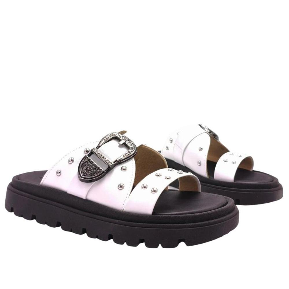 Papete Feminina Moleca 5504,103 Preto/Branco Branco 4