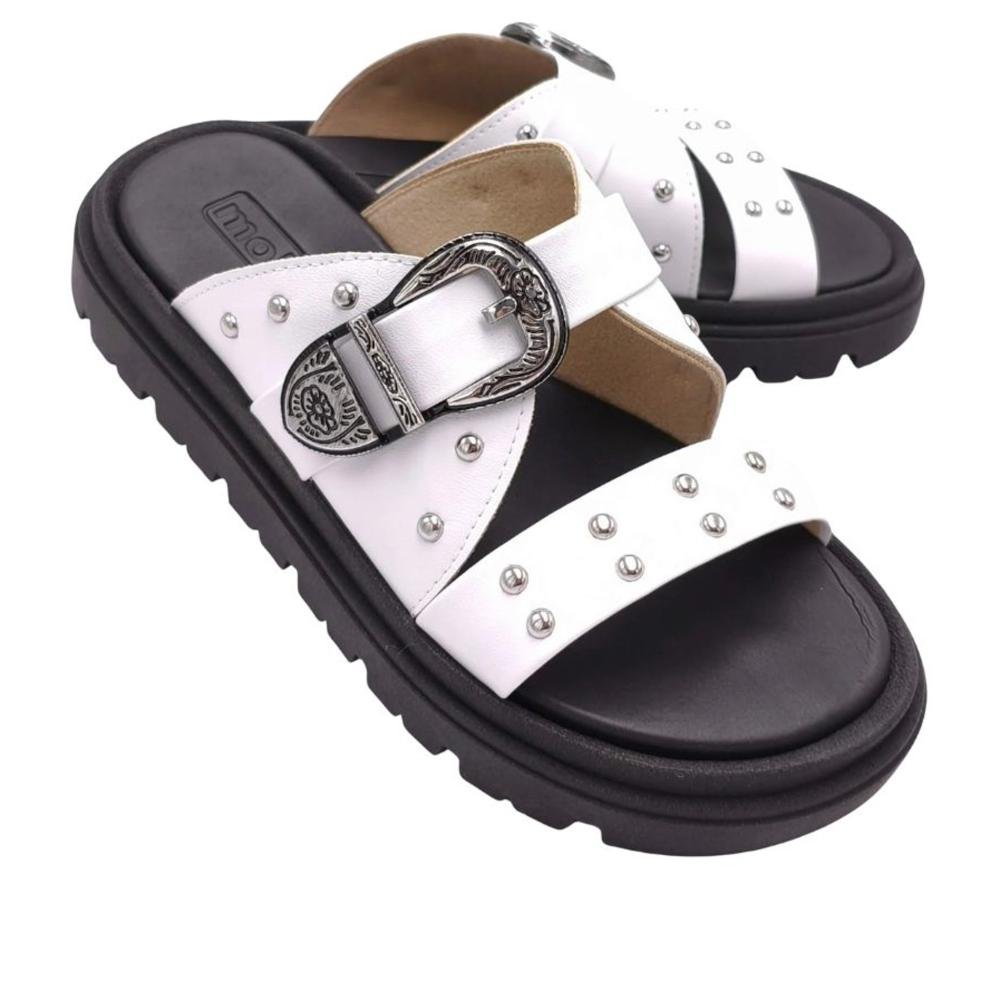 Papete Feminina Moleca 5504,103 Preto/Branco Branco 6