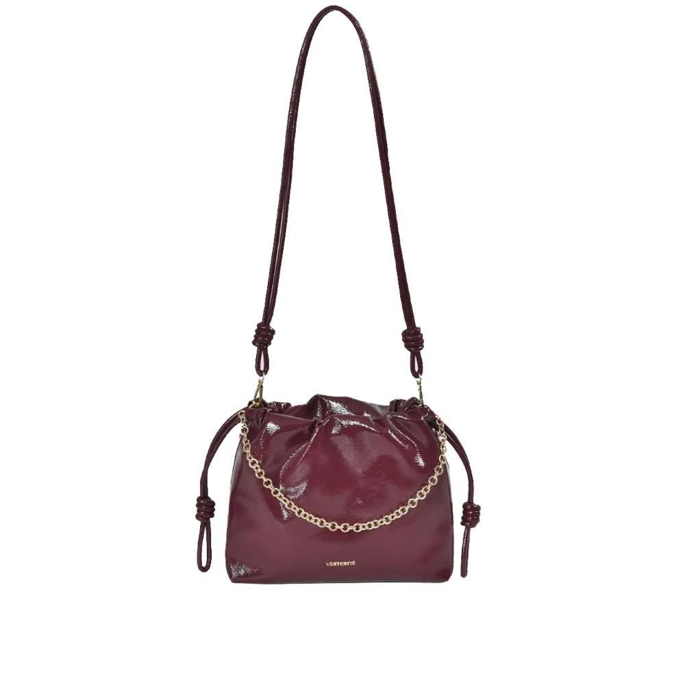 Bolsa Feminina Via Marte com Corrente B2-617 Borgonha Bordô 3